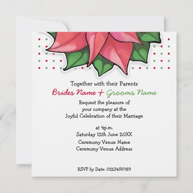 Poinsettia Joy hace la invitación a la primera bod (Anverso)