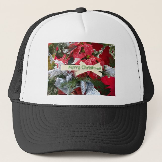 Poinsettia Merry Christmas Gorra (Anverso)