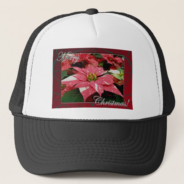Poinsettia Merry Christmas Gorra (Anverso)