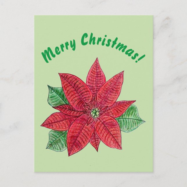 Poinsettia - Tarjeta de postales navideñas - Mint (Anverso)