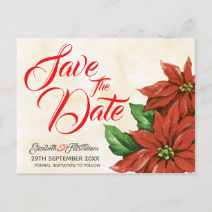 Poinsettia vintage Guardar postal de fecha