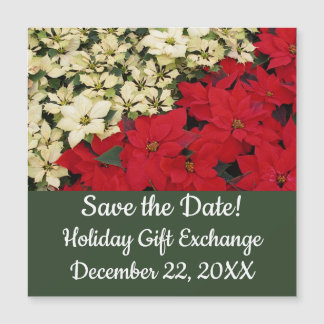 Poinsettias blancas y rojas con flores