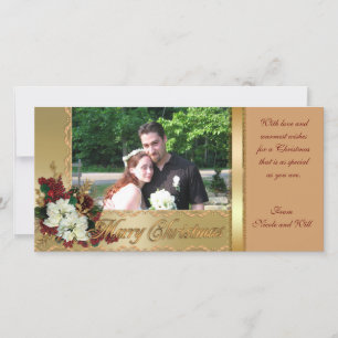 Poinsettias de tarjetas de fotos de Navidad