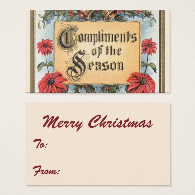 Poinsettias navideñas antiguas en un marco ordenad (Anverso y reverso)