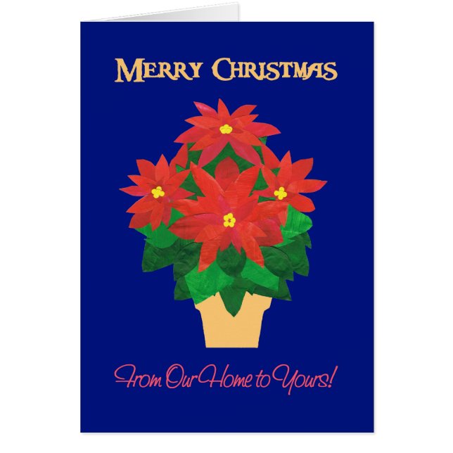 Poinsettias rojas Feliz Navidad nuestro hogar (Frente)