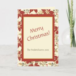 Poinsettias verdes rojas Navidad vintage