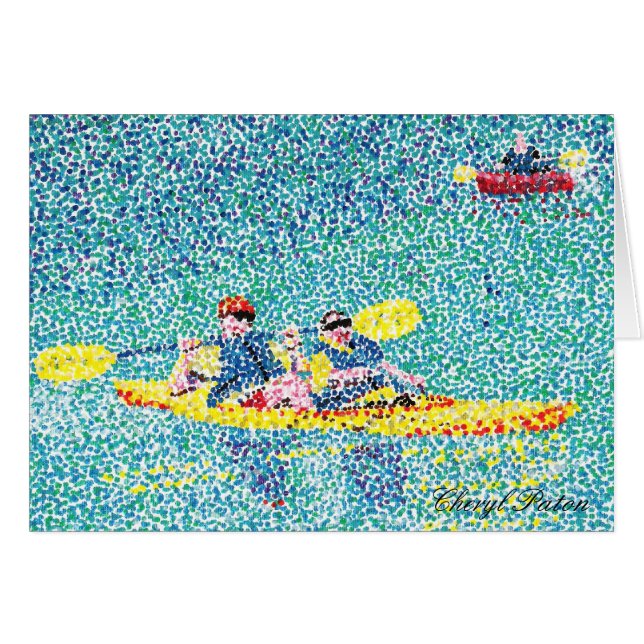 Pointillism Kayak Escena de pintura, Cartas (Anverso (Horizontal))