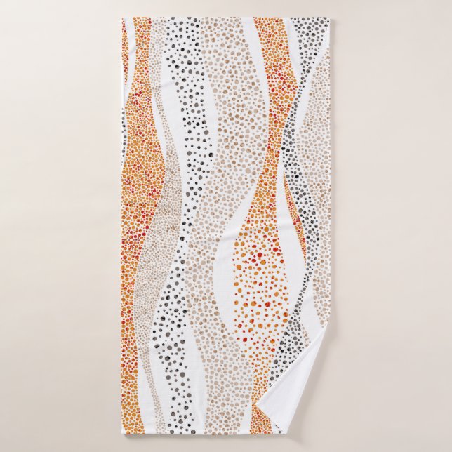 Pointillism Wavy Polka: Textil de Doodle lindo (Toalla de baño)