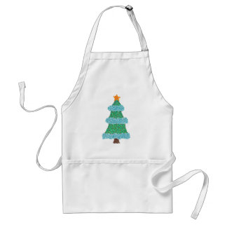 Pointillismo Árbol de Navidad, delantales de garla