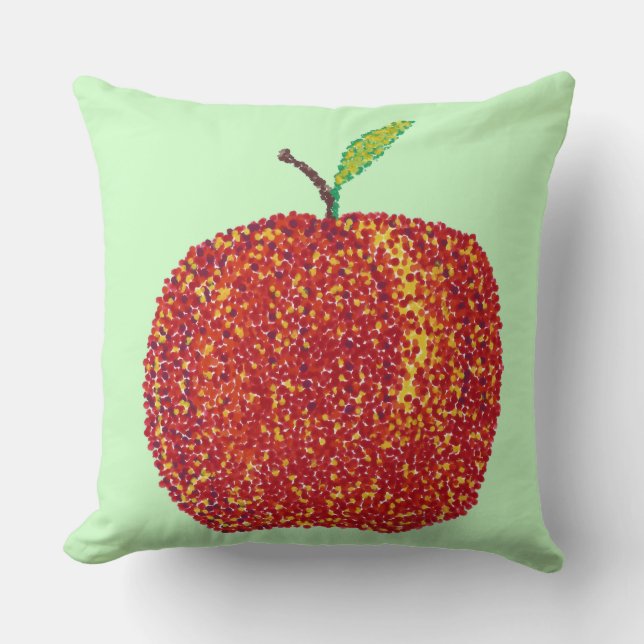 Pointillismo Cojines decorativos de Apple completo (Anverso)