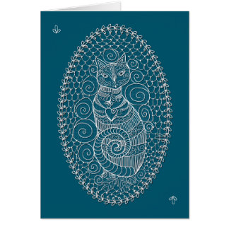Poise (gatito de encaje), en azul océano.En blanco