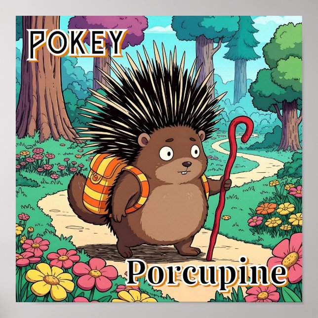 Pokey Porcupine | El arte de la guardería de una P (Frente)