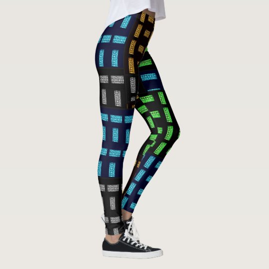 Polainas negras con el modelo multicolor, M (8-10) Leggings
