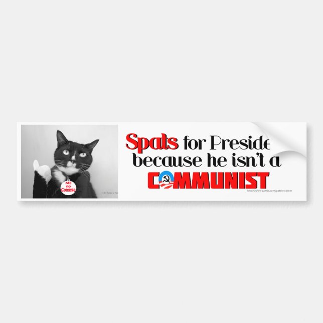 Polainas, ningún gato del Commie para la pegatina (Frente)
