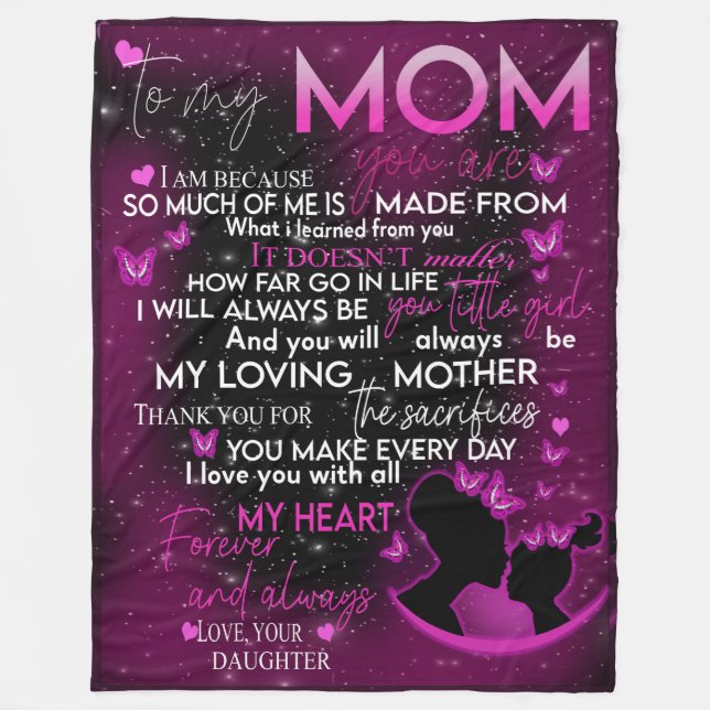Polar a mi mamá manta de la hija, manta para mamá (Anverso)