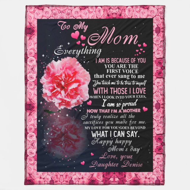 Polar a mi mamá manta de la niña, regalo de manta (Anverso)