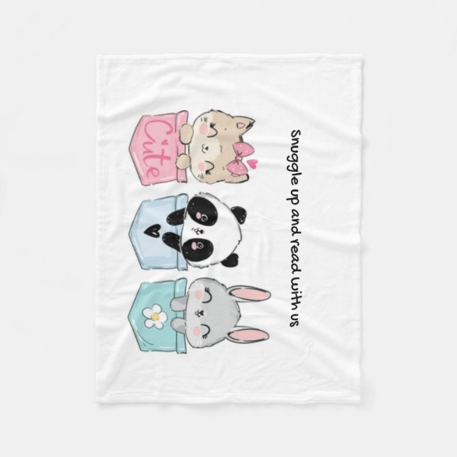 Polar Acurrucarse y leer con nosotros, manta para niños (Anverso)