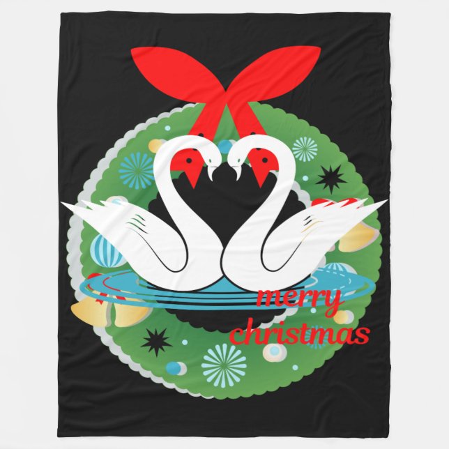 Polar alegre navidad cisnes manta (Anverso)