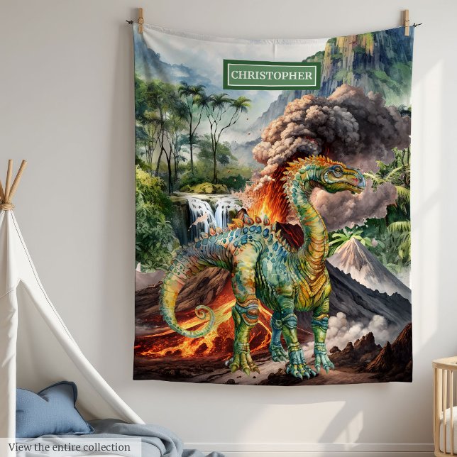 Polar Aniversario de la manta de dinosaurios prehistóric (Prehistoric Dinosaur Blanket Gift for Boys Birthday)