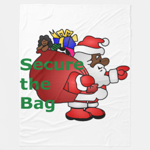 Polar asegurar la manta negra de santa de la bolsa