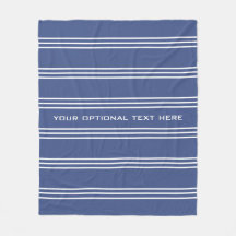 Bandas azules marinas personalizado de texto manta
