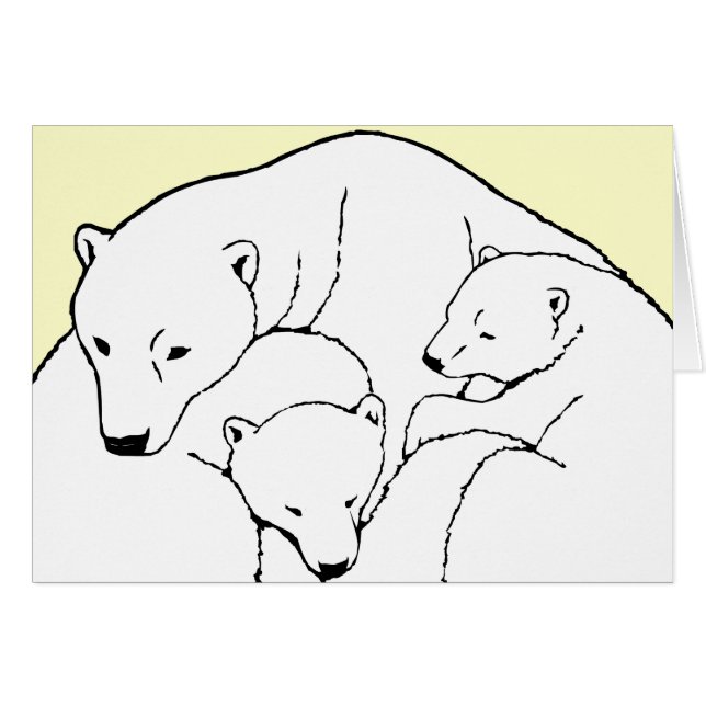 Polar Bear Art Cards Mother & Cub Art Card (Anverso (Horizontal))