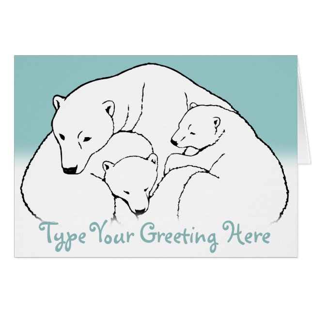 Polar Bear Cards Personalized Baby Bear Cards (Anverso (Horizontal))