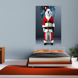 Polar Bear Santa Claus | Poster de arte de IA