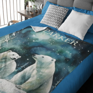 Polar Bears Personalizado Fleece Blanket