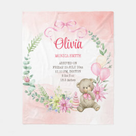 Polar Bebés de oso de peluche con arco floral, manta de 