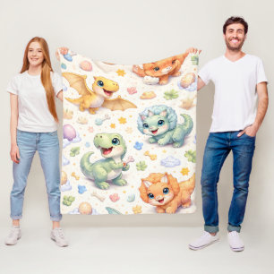 Polar Bebés dinosaurios lindos, manta de felpa suave par