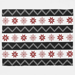 Polar Blanco rojo elegante del invierno + Manta negra