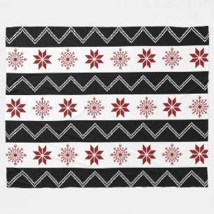 Polar Blanco rojo elegante del invierno + Manta negra