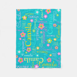 Polar Camila personaliza el nombre corto aqua manta rosa
