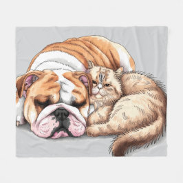 Polar Canción de perro y gato bulldog manta de amor