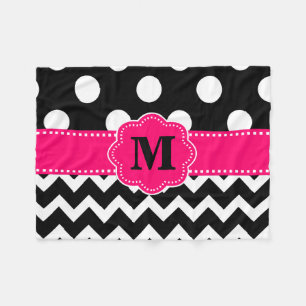 Polar Chevron rosado negro puntea la manta del monograma