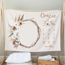 Polar Chica de la manta de hito Boho - Month Blanket-Per