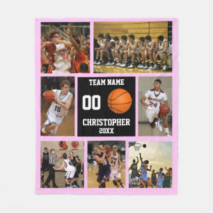 Polar collage de fotografías de baloncesto con manta de