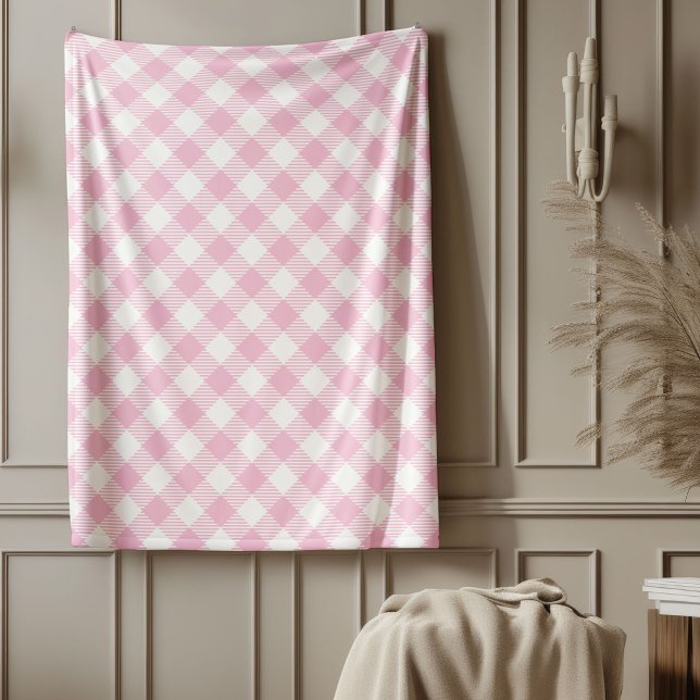 Polar Confort cotidiano de la manta de cuadros rosados (Classic Pink Checkered Blanket Everyday Comfort)