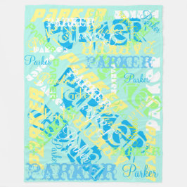 Polar "Cualquier nombre" Manta Suave Pastel verde azul a