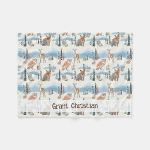 Polar Cute Animales de bosque personalizados manta de be