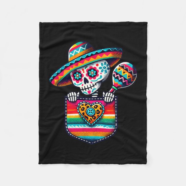 Polar Cute Cactus Manta Bolsillo Serape Cinco De Mayo Me (Anverso)