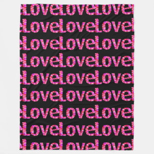 Polar día de San Valentín de amor al corazón manta negra