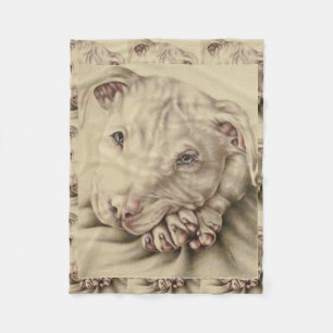 Polar Dibujo de un Pitbull blanco en la manta