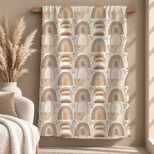 Polar Diseño de manta acogedora de hojas boho beige marf