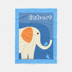 Polar Elefante y manta azul del paño grueso y suave de