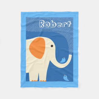 Polar Elefante y manta azul del paño grueso y suave de