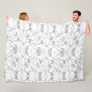 Polar Elegante manta floral blanca y negra