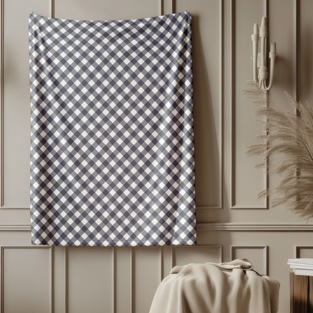 Polar Elegante manta gris a cuadros para decoración case (Elegant Grey Checkered Blanket for Home Decor)