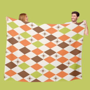 Polar Estilo de Mitad de Siglo – Manta de Fleece Geométr
